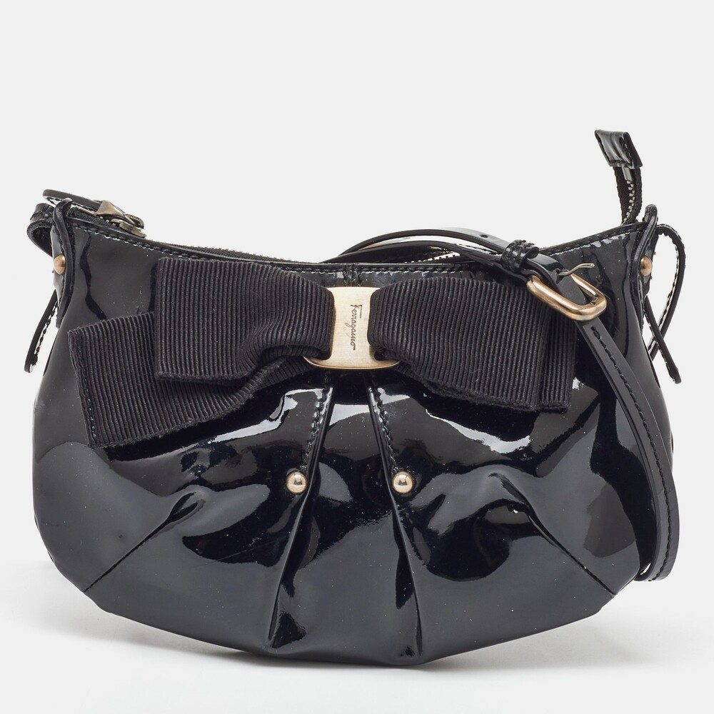 Salvatore Ferragamo Black Bow Detail Top